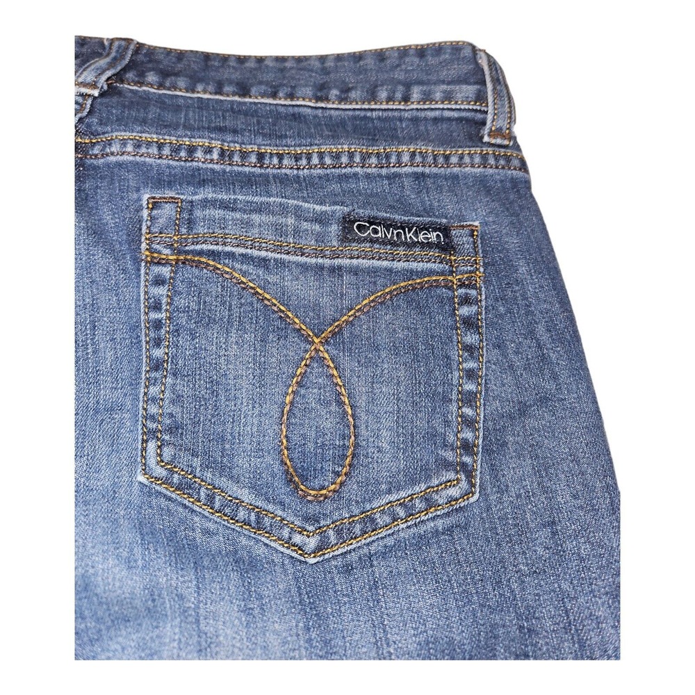 Calvin Klein Jeans 29/8 Women's Skinny Blue Denim Embroidered Preppy Hipster - Picture 9 of 9